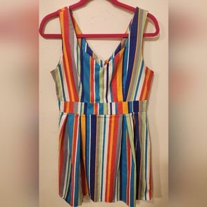 Women's Rainbow Stripe Serape Style Mini Dress from Modcloth XL